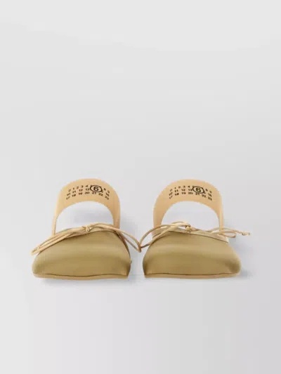 Mm6 Maison Margiela Logo Bow Detail Ballerina Shoes