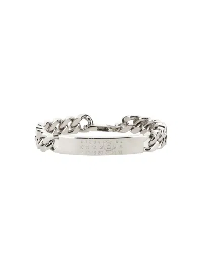 Mm6 Maison Margiela Bracciale Con Logo In Silver