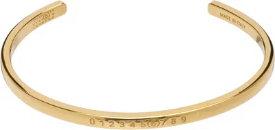 Mm6 Maison Margiela Logo Bracelet In Gold