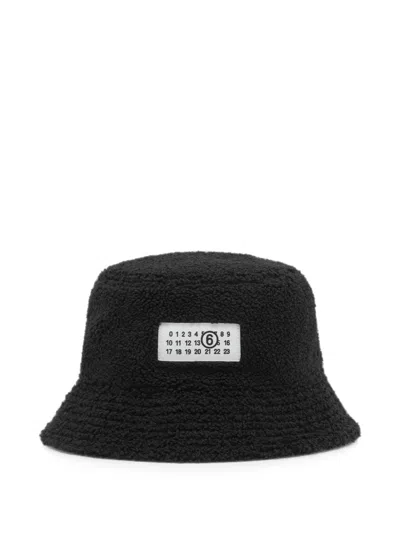 Mm6 Maison Margiela Reversible Teddy And Black Nylon Bucket Hat