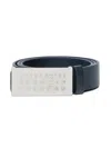 Mm6 Maison Margiela Logo-buckle Leather Belt In Black
