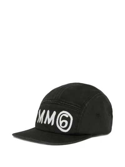 Mm6 Maison Margiela Kids' Logo Cap In Black