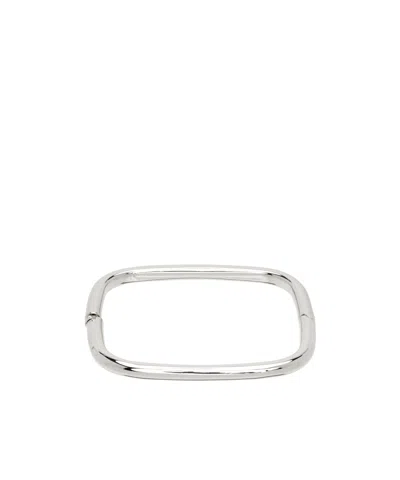 Mm6 Maison Margiela Logo Carved Bracelet In White