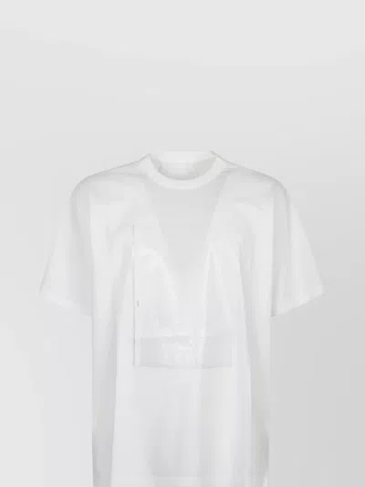 Mm6 Maison Margiela Mm6 By Maison Margiela White Cotton T-shirt With Subtle Logo Print