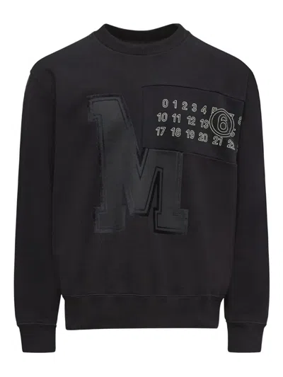 MM6 MAISON MARGIELA LOGO COTTON CREWNECK SWEATSHIRT