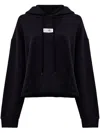 Mm6 Maison Margiela Logo Cotton Hoodie In Black