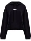 Mm6 Maison Margiela Mm6 By Maison Margiela Relaxed-fit Cotton Hoodie With Adjustable Drawstring In Black