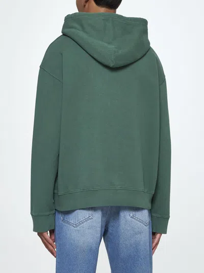 Mm6 Maison Margiela Logo Cotton Hoodie In Green