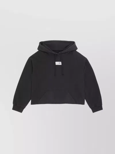 Mm6 Maison Margiela Black Unbrushed Cotton Sweatshirt