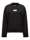 Mm6 Maison Margiela Logo Cotton Sweatshirt In Black