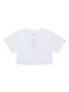 Mm6 Maison Margiela Cropped T-shirt With Institutional Logo In 白色