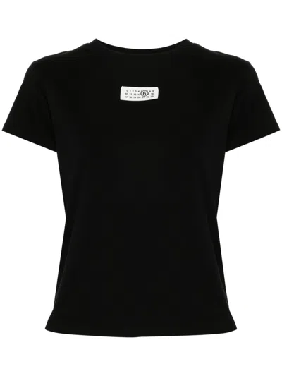 Mm6 Maison Margiela Logo Cotton T-shirt In Black