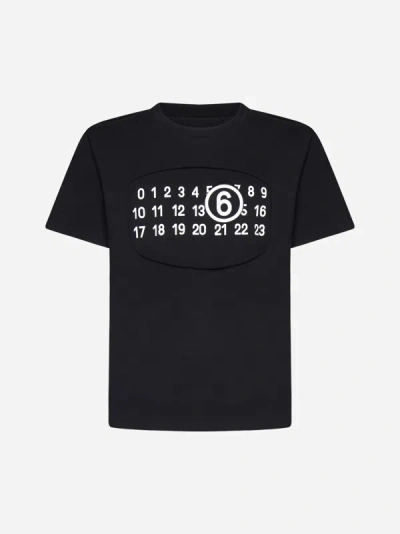 Mm6 Maison Margiela Logo Cotton T-shirt In Black | ModeSens