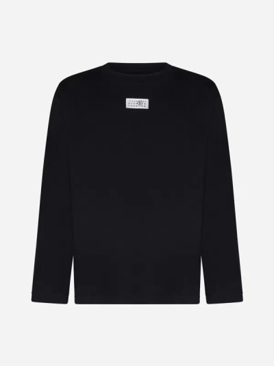 Mm6 Maison Margiela Long-sleeved T-shirt In Black