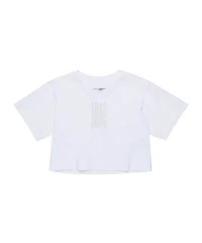 MM6 MAISON MARGIELA MM6 MAISON MARGIELA KIDS LOGO PRINTED CREWNECK T-SHIRT
