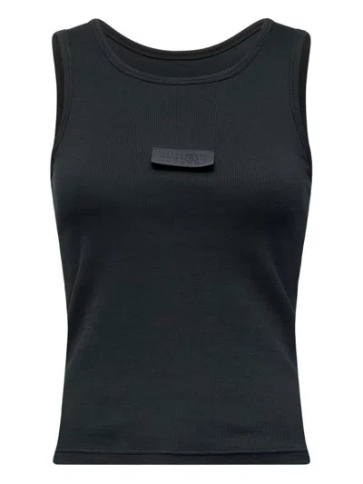 Mm6 Maison Margiela Numeric Logo Patch Stretch Cotton Tank In Blue
