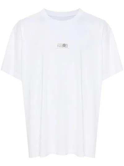 Mm6 Maison Margiela Mm6 By Maison Margiela Minimalist Logo Short Sleeve T-shirt In White