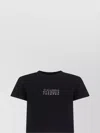 Mm6 Maison Margiela Black Jersey Cropped Numeric Signature T-shirt