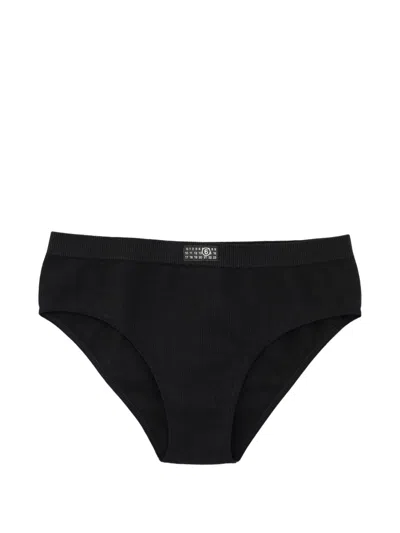 Mm6 Maison Margiela Logo-detail Briefs In Black