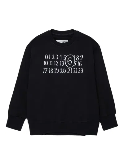 Mm6 Maison Margiela Kids' Logo-detail Sweatshirt In Black