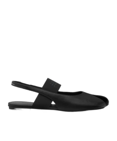 Mm6 Maison Margiela Logo Detailed Open-toe Slingback Sandals In Black