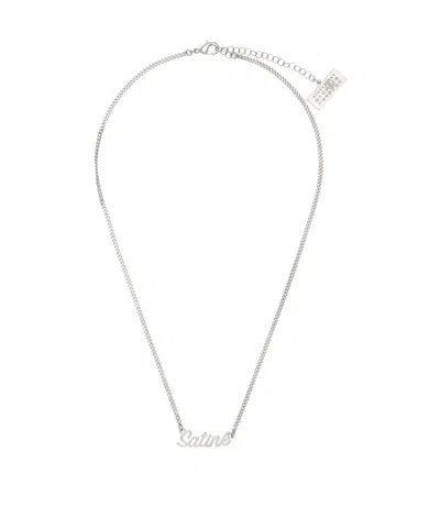 Mm6 Maison Margiela Logo Details Necklace In White