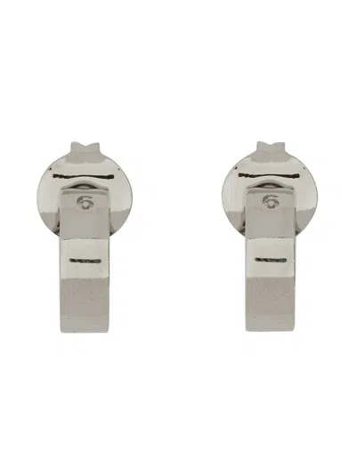 Mm6 Maison Margiela Logo Earrings In Metallic