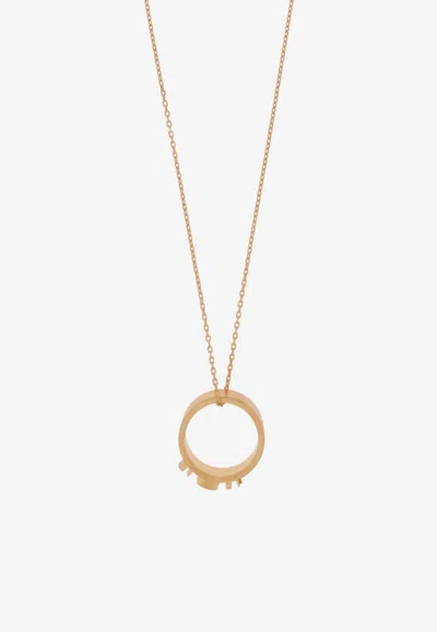 Mm6 Maison Margiela Logo-embossed Necklace In Gold