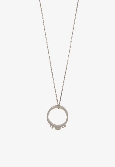 Mm6 Maison Margiela Logo-embossed Necklace In Silver
