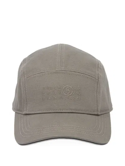 Mm6 Maison Margiela Logo-embroidered Baseball Cap In Gray