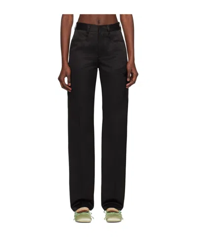 Mm6 Maison Margiela Logo Embroidered Casual Pants In Black