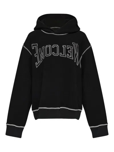 MM6 MAISON MARGIELA LOGO-EMBROIDERED HOODIE