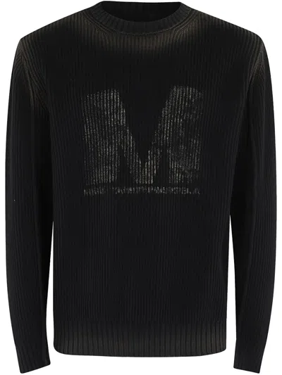 Mm6 Maison Margiela Logo-embroidered Jumper In Black