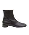 Mm6 Maison Margiela Logo Embroidered Block Heel Ankle Boots In Black