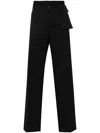 Mm6 Maison Margiela Logo-embroidered Straight-leg Tailored Trousers In Black