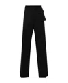 Mm6 Maison Margiela Logo-embroidered Straight-leg Tailored Trousers In Black
