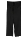 Mm6 Maison Margiela Logo-embroidered Straight-leg Trousers In Black
