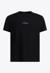 Mm6 Maison Margiela Logo Embroidered T-shirt In Black