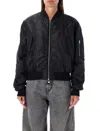 MM6 MAISON MARGIELA MM6 MAISON MARGIELA LOGO EMBROIDERED ZIPPED BOMBER JACKET