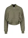 MM6 MAISON MARGIELA MM6 MAISON MARGIELA LOGO EMBROIDERED ZIPPED BOMBER JACKET