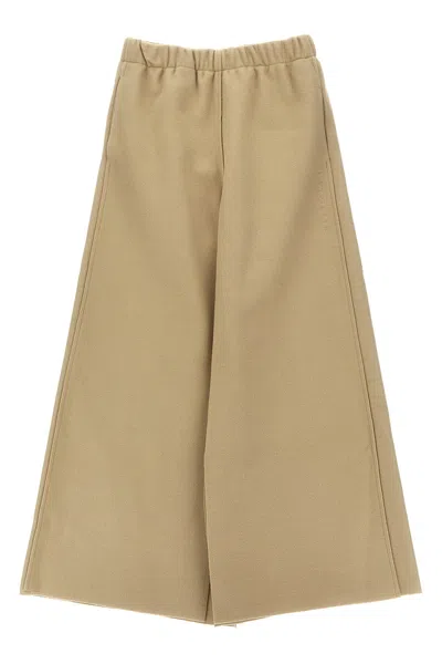 Mm6 Maison Margiela Logo Embroidery Pants In Brown