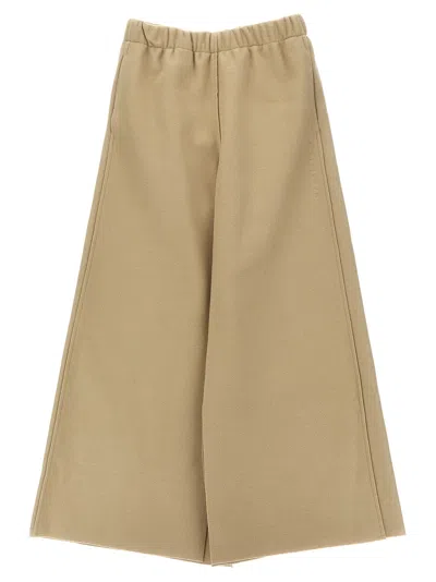 Mm6 Maison Margiela Kids' Logo Embroidery Pants In Beige