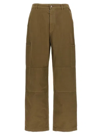 Mm6 Maison Margiela Logo Embroidery Pants In Green