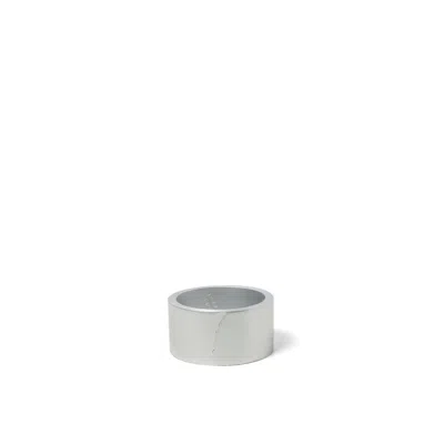 Mm6 Maison Margiela Logo Engaved Large Bracelet In Silver