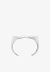 Mm6 Maison Margiela Logo Engraved Cuff Bracelet In Gray