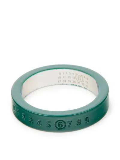 Mm6 Maison Margiela Logo-engraved Ring In Green