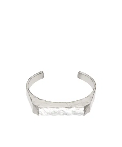 Mm6 Maison Margiela Logo Engraving Bracelet In White