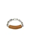 Mm6 Maison Margiela Logo Engraving Bracelet In Yellow