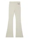 Mm6 Maison Margiela Logo Flared Trousers In White