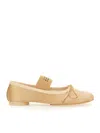 Mm6 Maison Margiela Atomic Sole Leather Block Heel Ballerinas In Nude & Neutrals
